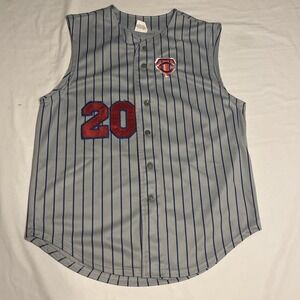 Vintage Minnesota Twins Jersey Sleeveless Pin Striped Howe Made In USA size L